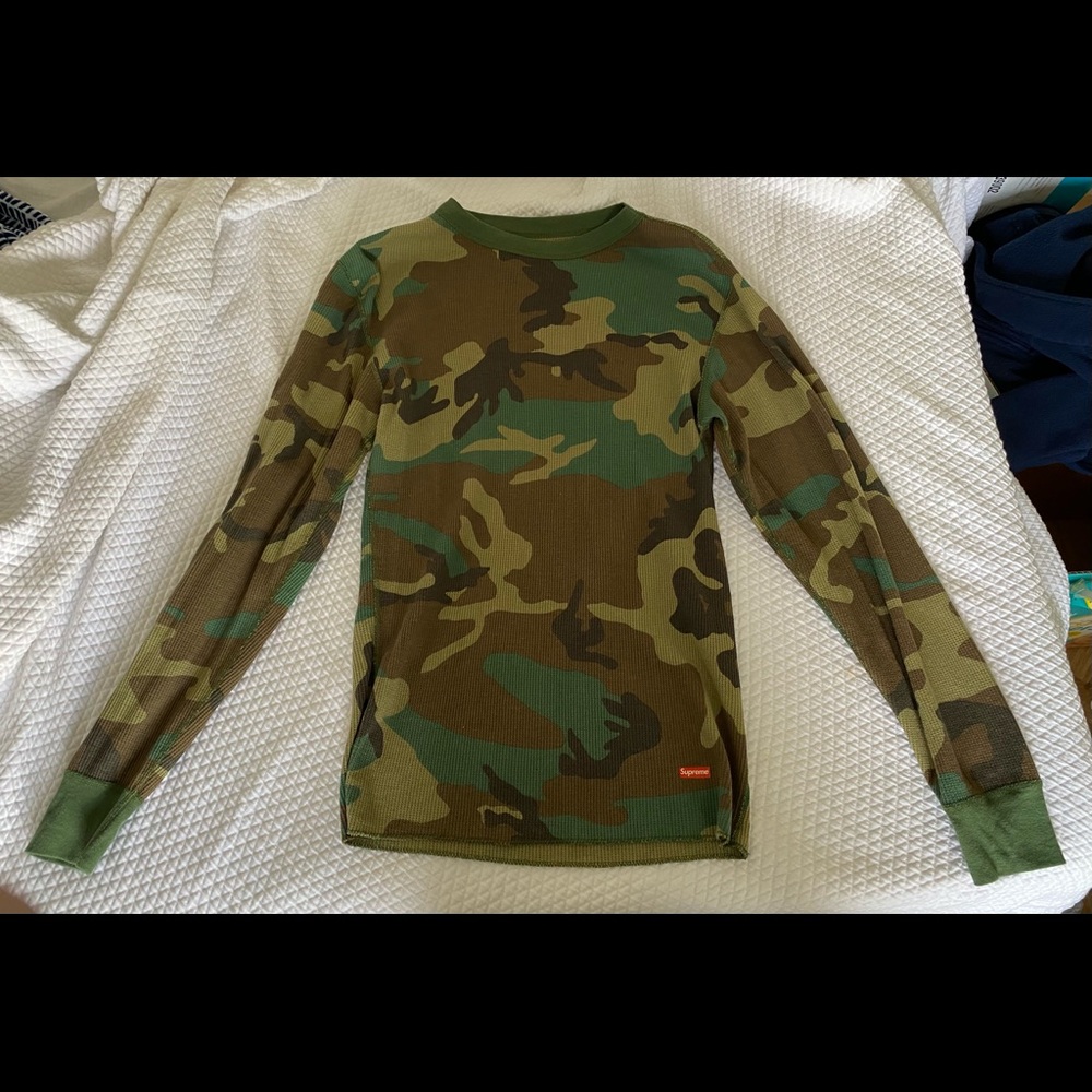 SUPREME camo thermal shirt